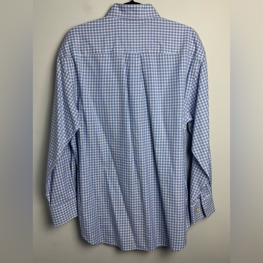 Peter Millar Button Down Blue Gingham Long sleeve… - image 3